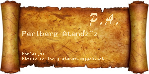 Perlberg Atanáz névjegykártya